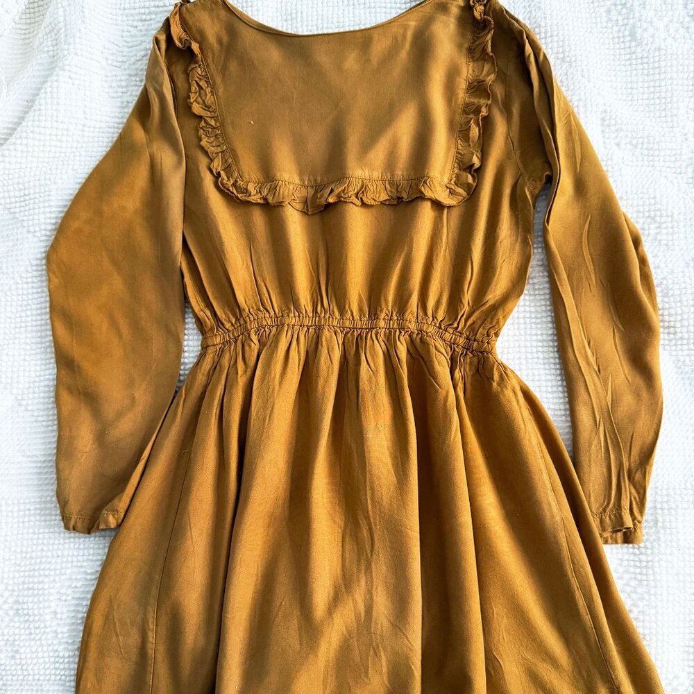 Modcloth Dress - Size Small -Compañia Fantastica - Mustard - Long Sleeve - S